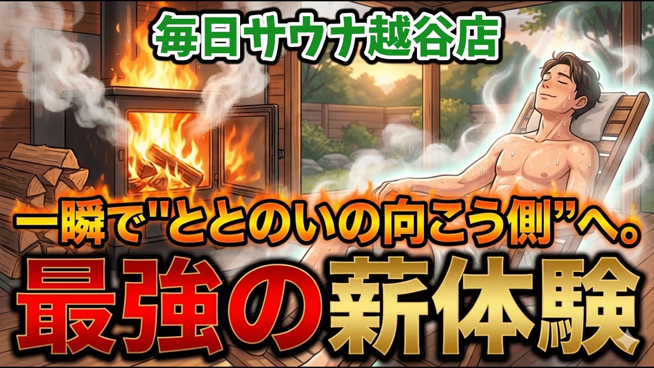 【毎日サウナ越谷店】薪の威力がやばすぎてととのいの向こう側へ