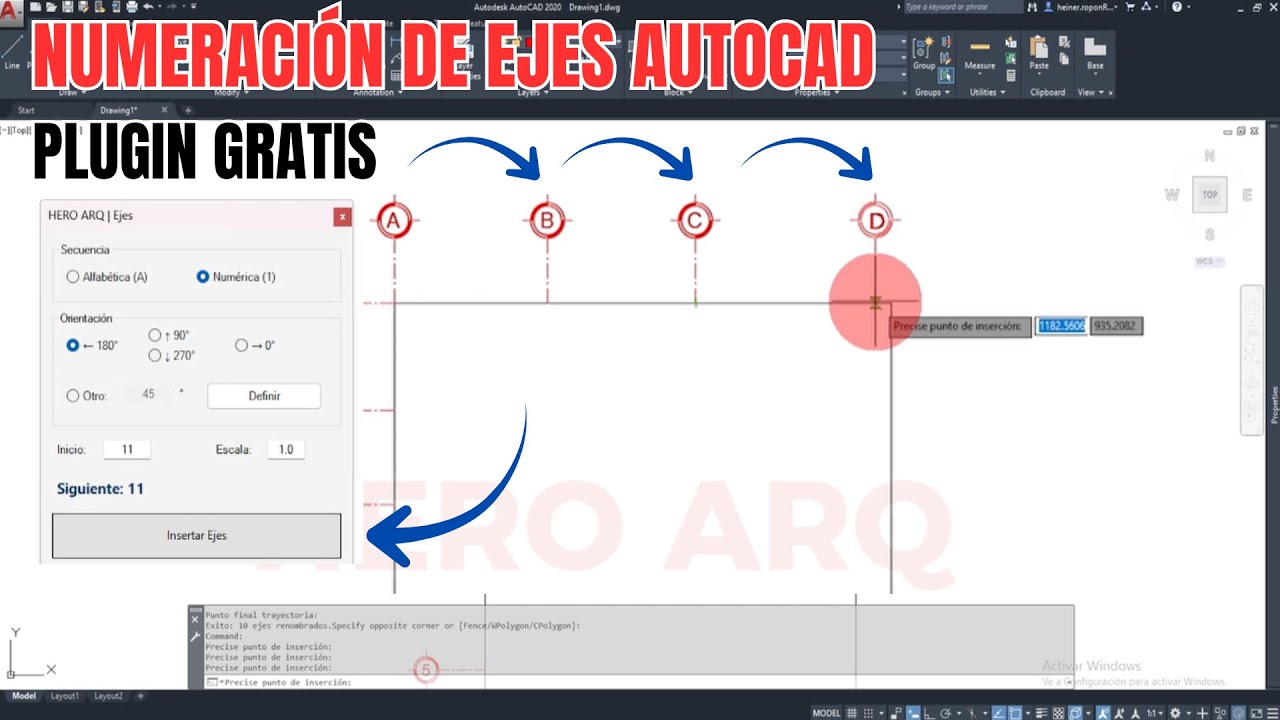 EJES Y PLUGIN GRATIS PARA AUTOCAD | NUMERACION DE EJES AVANZADO | HERO ARQ