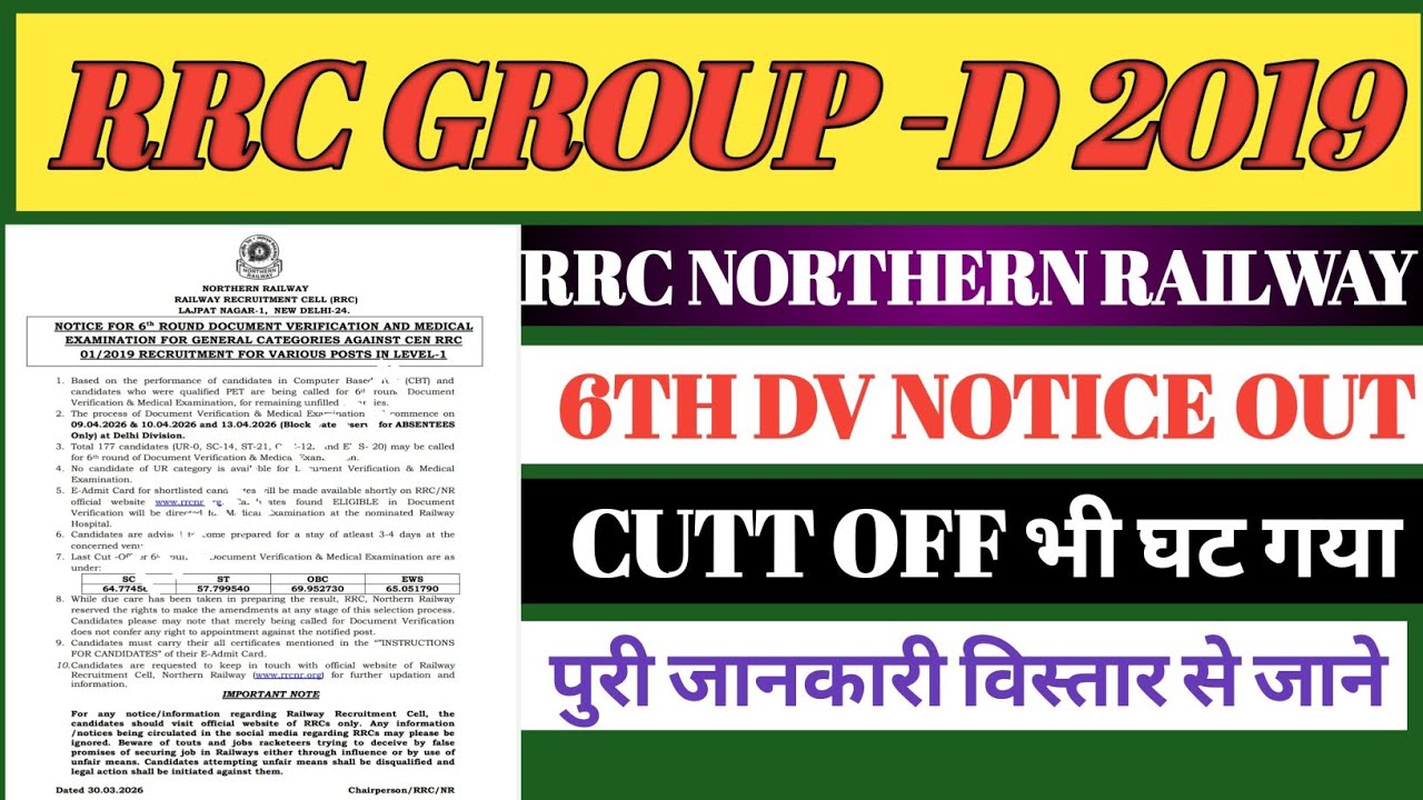 rrc nr group d 6th dv out/rrc northern railway group d 6th dv out/rrc group d 6th round dv out/
