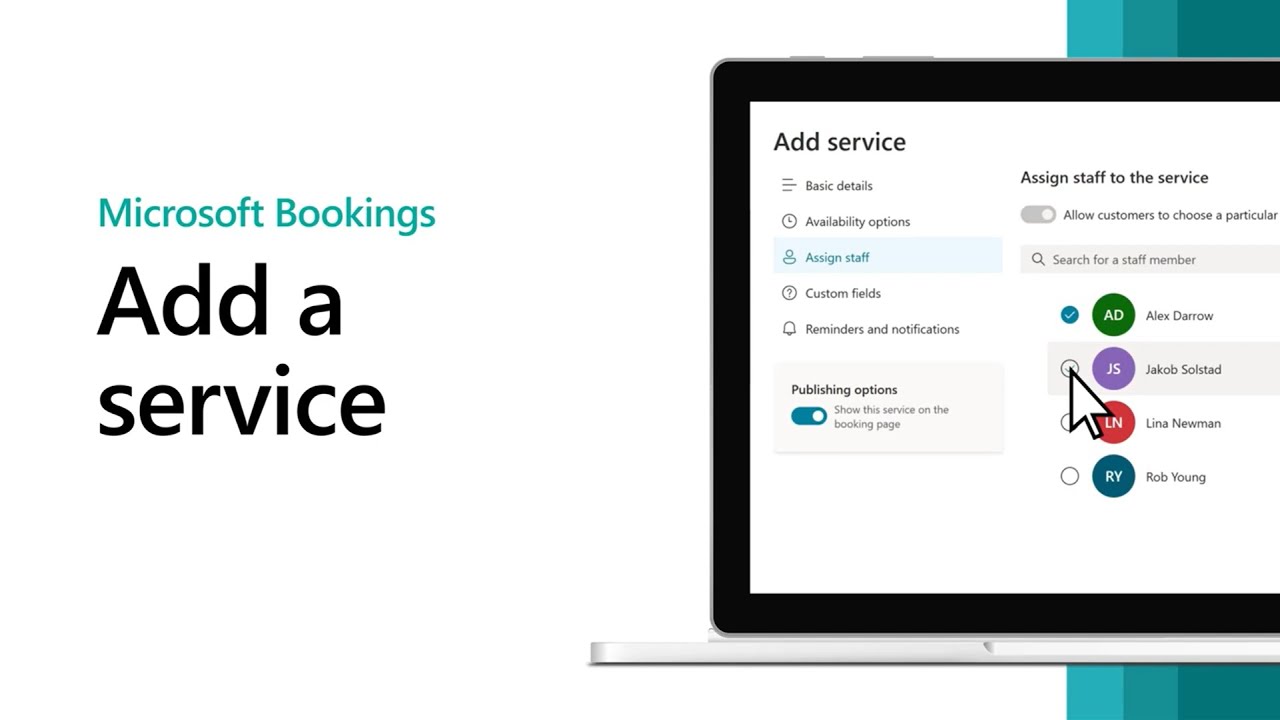 Add a service to Microsoft Bookings