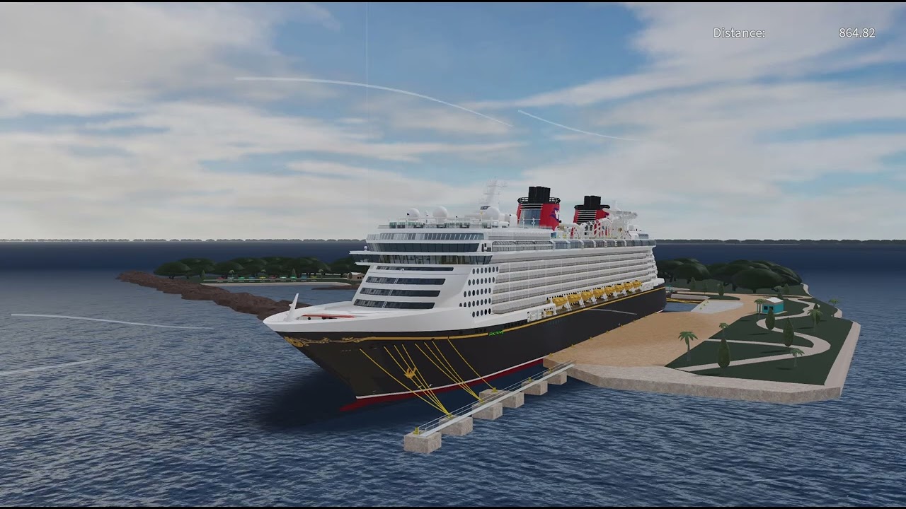 Disney Fantasy playing it's musical horns in Castaway Cay!