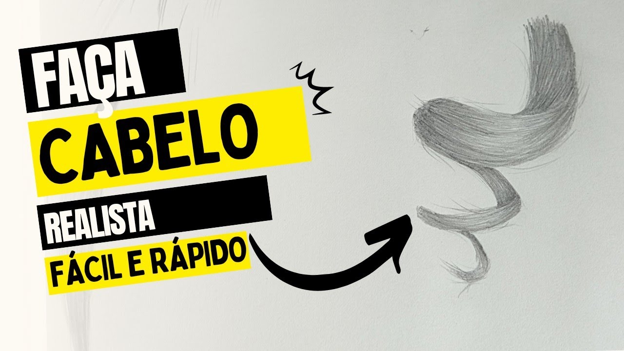 COMO DESENHAR CABELO REALISTA - MANEIRA MAIS FÁCIL E RÁPIDO COM DICA EXTRA