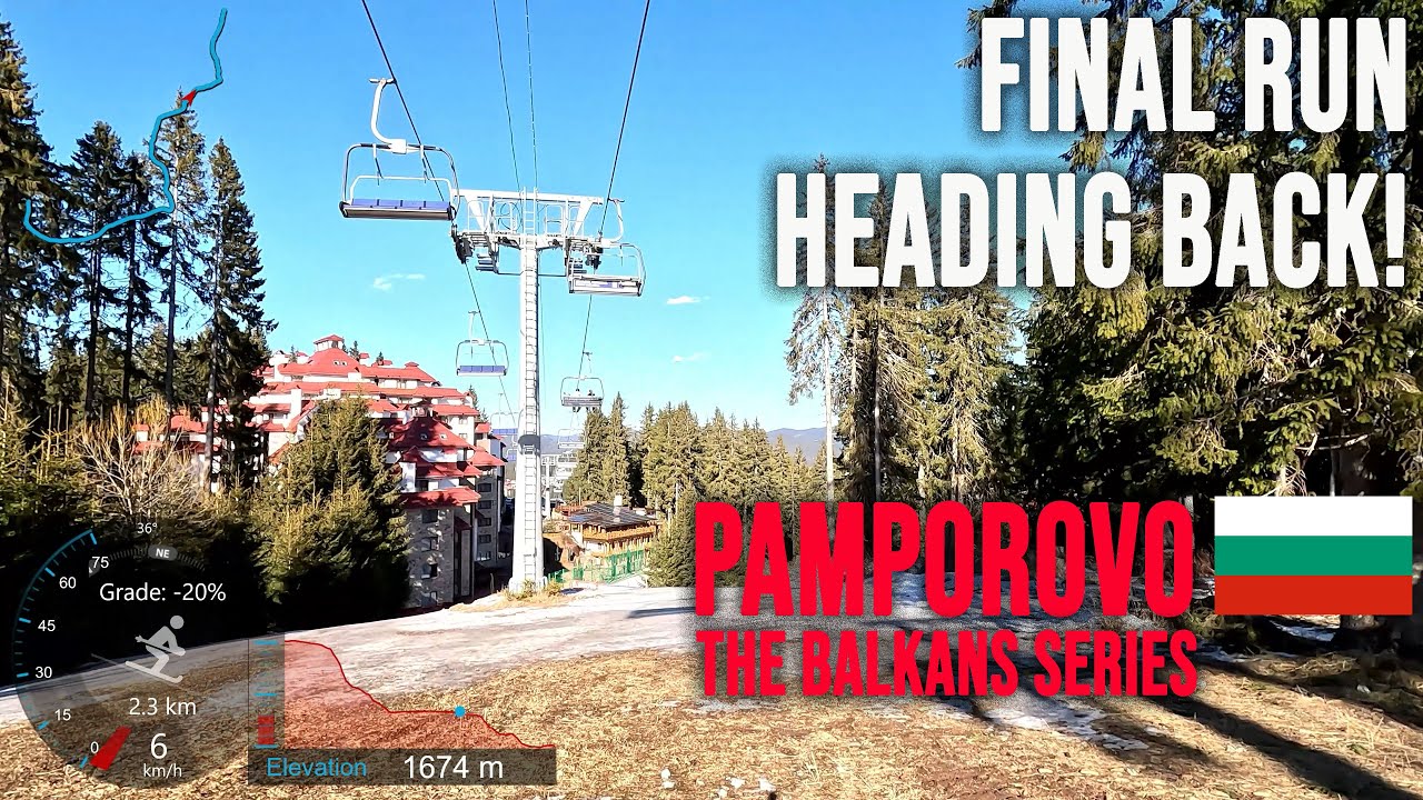 [4K] Skiing Pamporovo, Final Run of Visit - Heading Back to Ski Centre 1, Bulgaria, GoPro Hero11