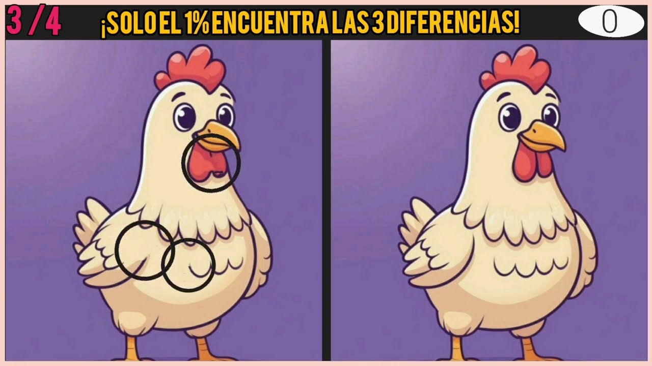 ¡Encuentra las 3 Diferencias en Solo 60 Segundos! #74