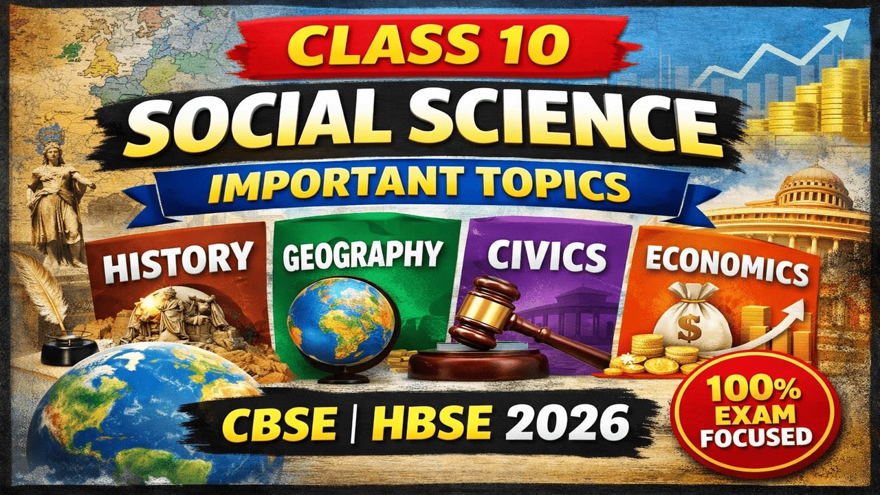 Class 10 Social Science 🔥 Chapter-Wise MOST IMPORTANT Topics | CBSE & HBSE 2026 Don’t Skip These! ⚠️