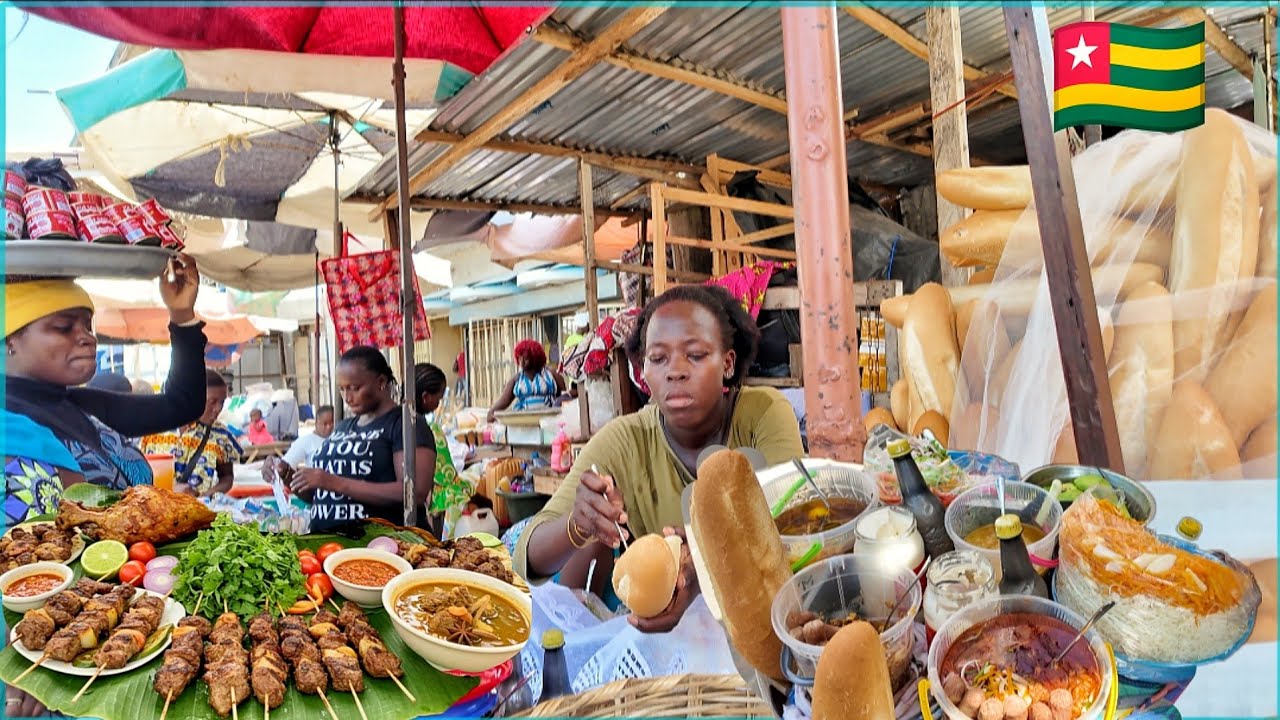 Delicious African street food tour lomé Togo west Africa 🌍. Cheapest street food market Assigame 🇹🇬