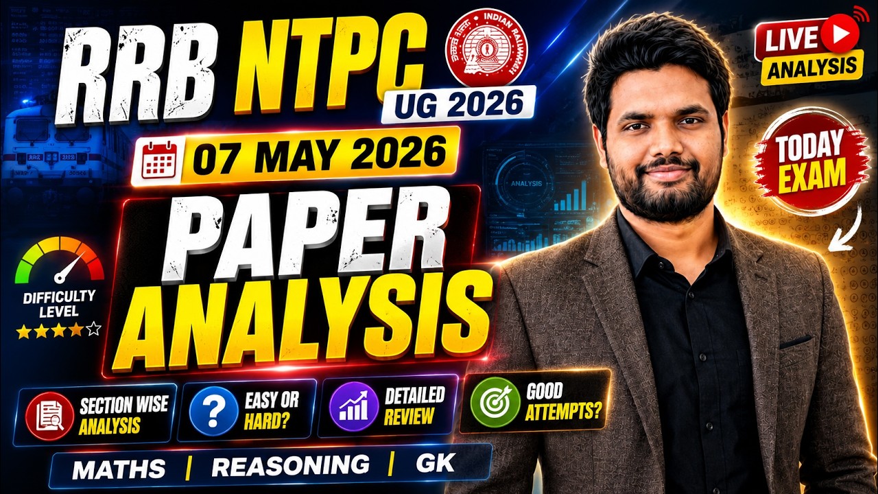 RRB NTPC 2026 Undergraduate Exam Analysis | NTPC UG Review 2026  By Chandan Sir