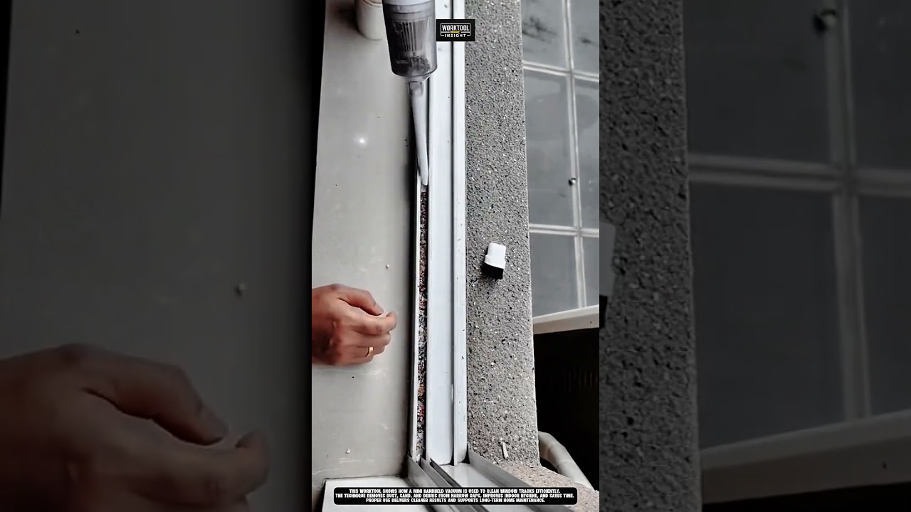 Cleaning Window Tracks using Mini Handheld Vacuum tool | best for tight corners 
