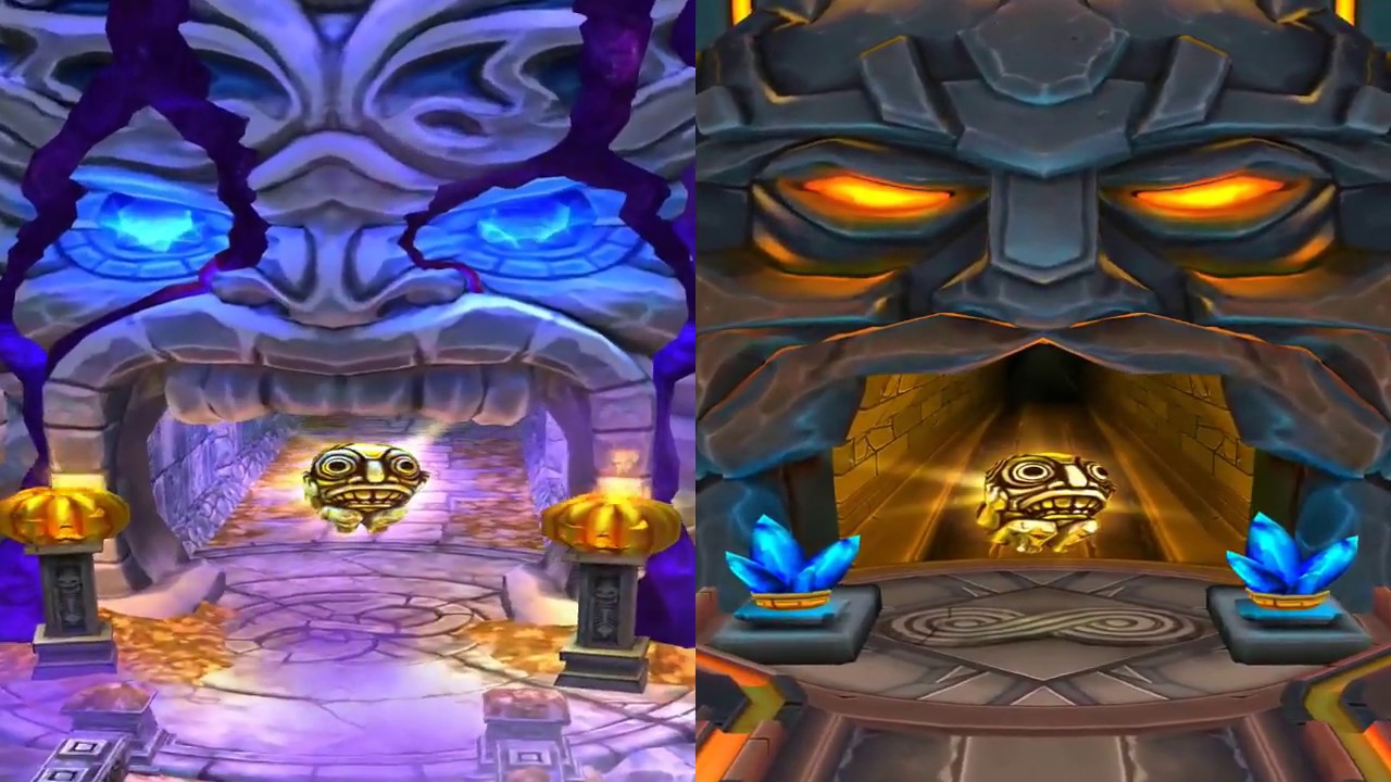 Temple Run 2 Spooky Ridge VS Volcano Island