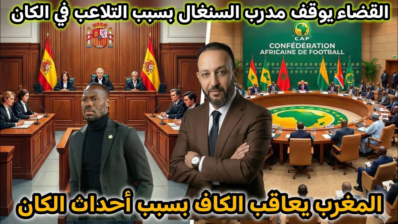 القضاء يوقف مدرب السنغال بسبب التلاعب، و المغرب يعاقب الكاف بعد أحداث كأس إفريقيا
