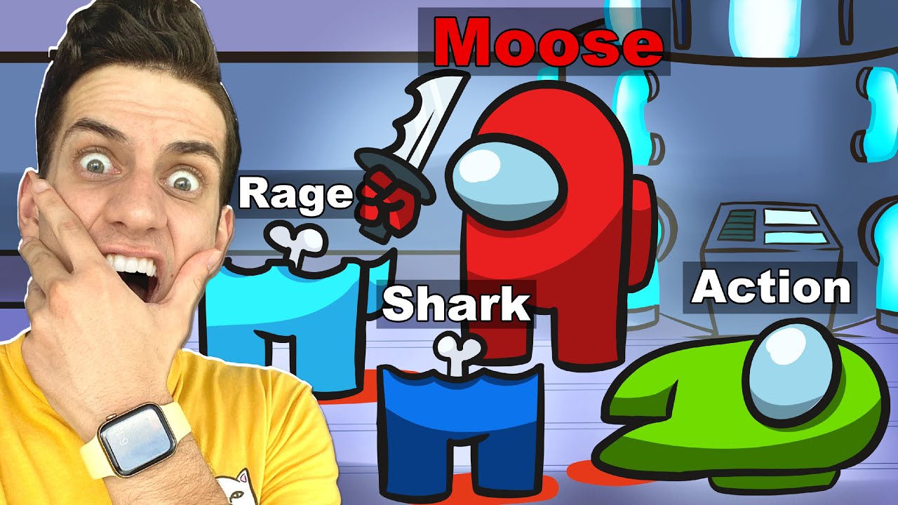 300 IQ AMONG US IMPOSTOR FUNNY MOMENTS! (With UNSPEAKABLE, MOOSE, SHARK)