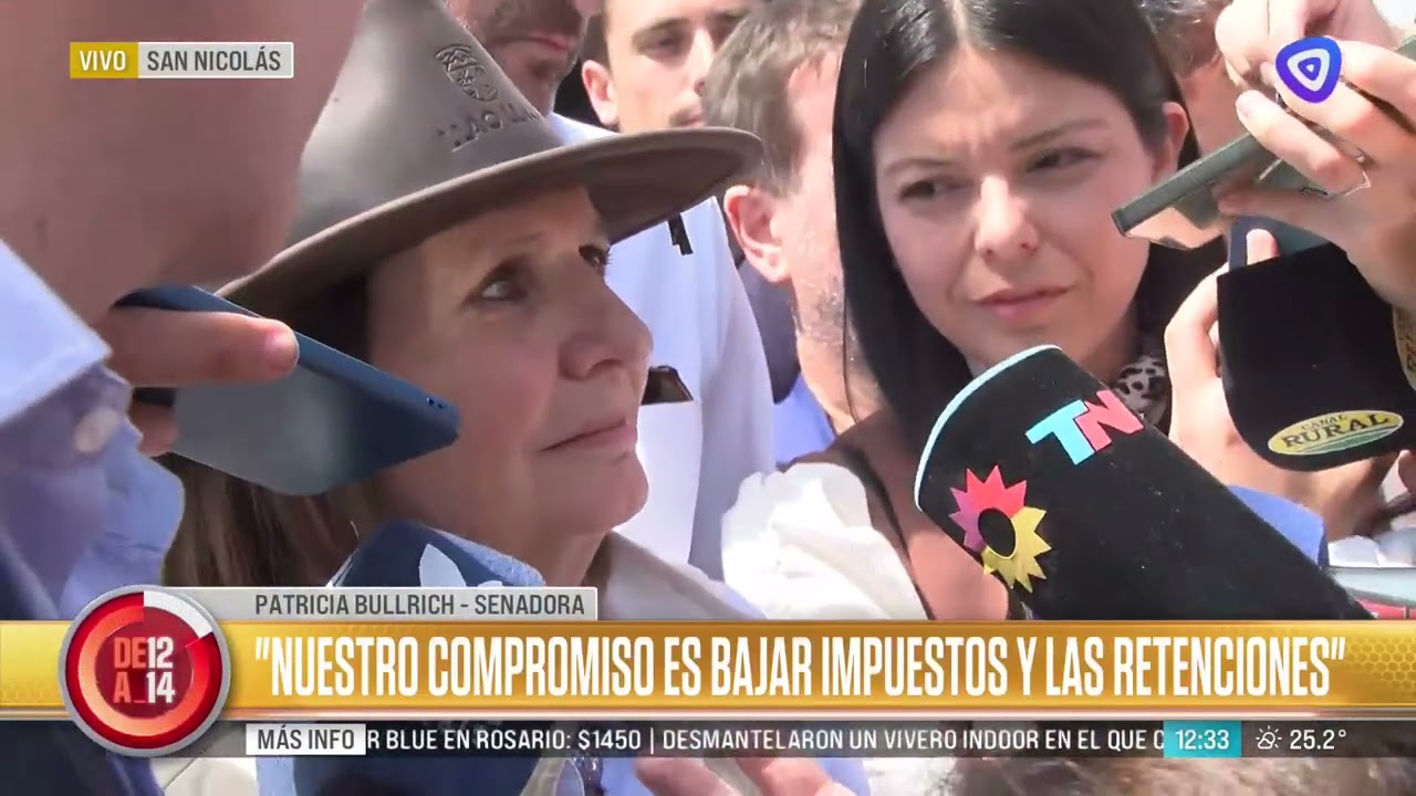 La senadora Patricia Bullrich en la Expoagro