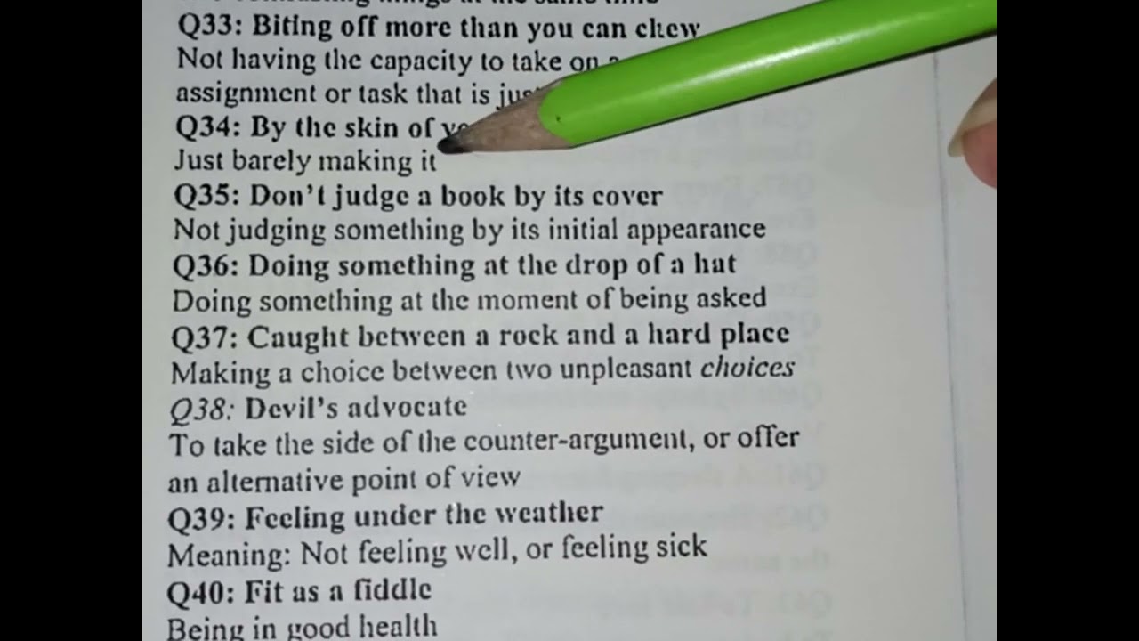 Idioms -advance English -speaking -learning-new words -css -spsc-iba-pst jest -