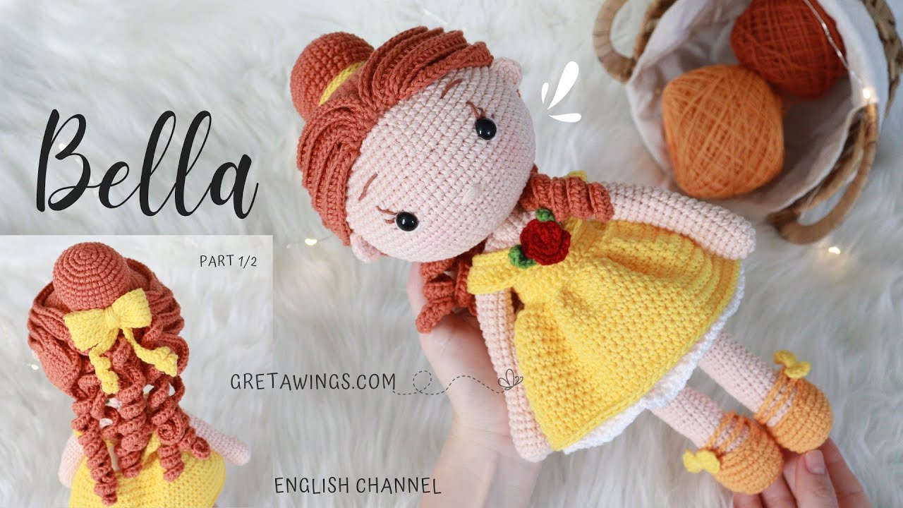 Урок по амигуруми Bella | Серия &laquo;Принцесса&raquo; часть 1/2 с субтитрами 🇺🇸🇪🇸 / GretaWings
