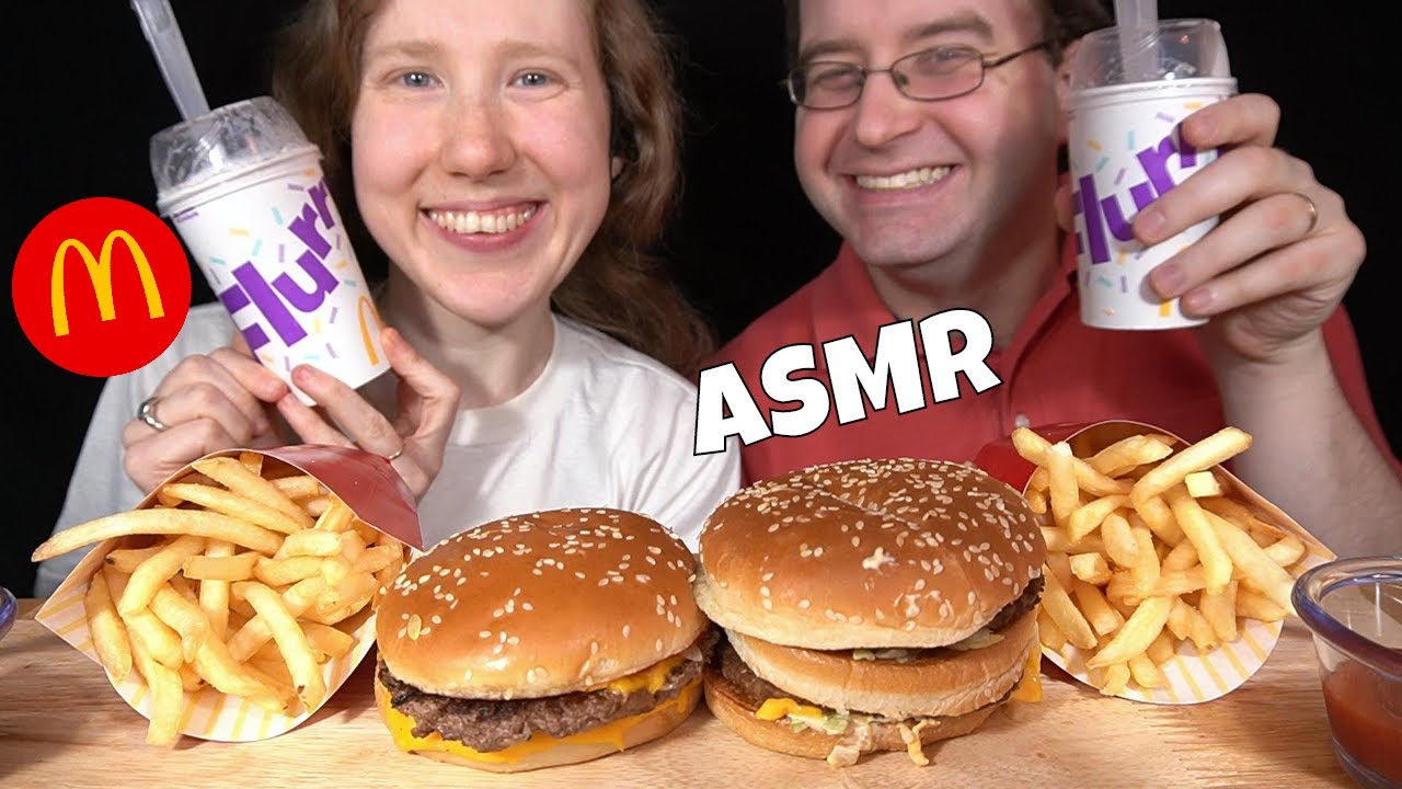 ASMR McDONALD'S BURGERS & OREO McFLURRY MUKBANG (With Katelyn M) EATING SOUNDS