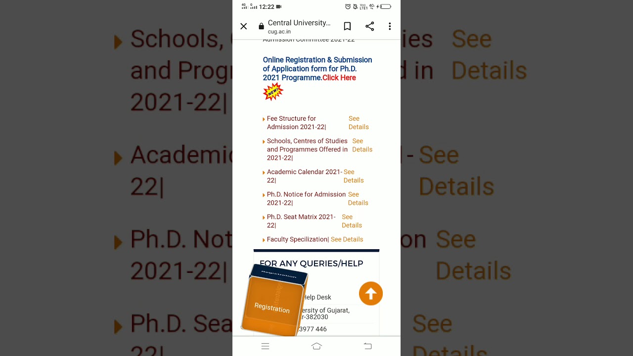 Ph.D Admission Notification - 2021 // Central University of Gujarat