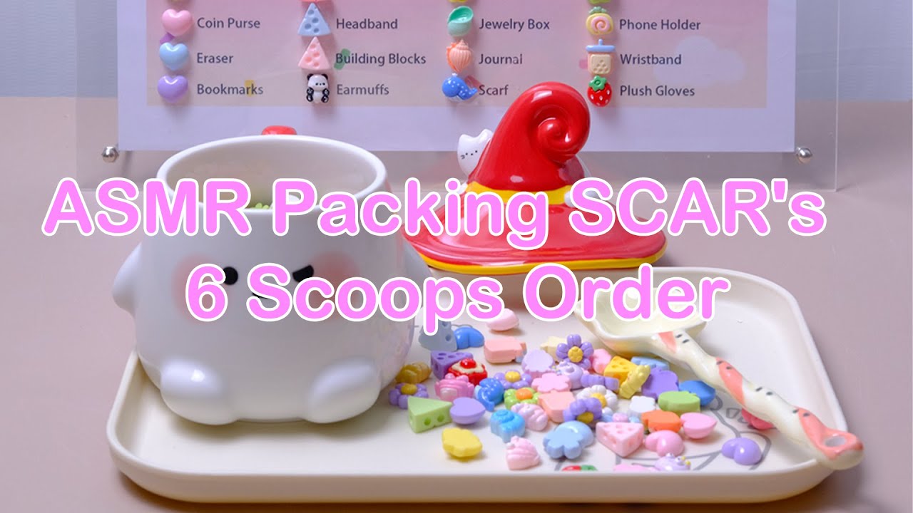 【Litebord Lucky Scoops】ASMR Packing SCAR's 6 Scoops All Pink Order and Happy Birthday