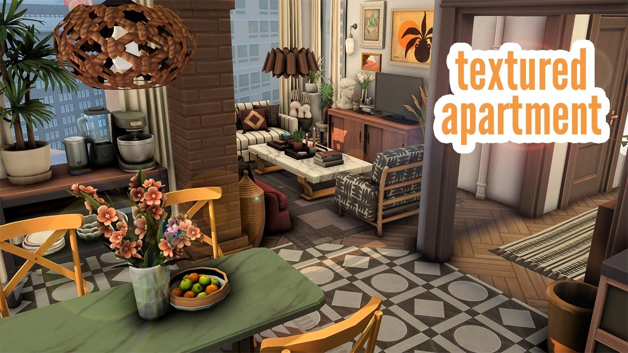 Текстурированная квартира \\ Быстрое строительство в The Sims 4 CC