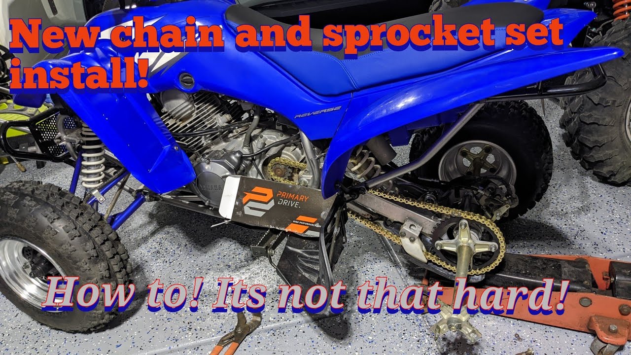 Yamaha Raptor 350 new sprocket and chain installation how to