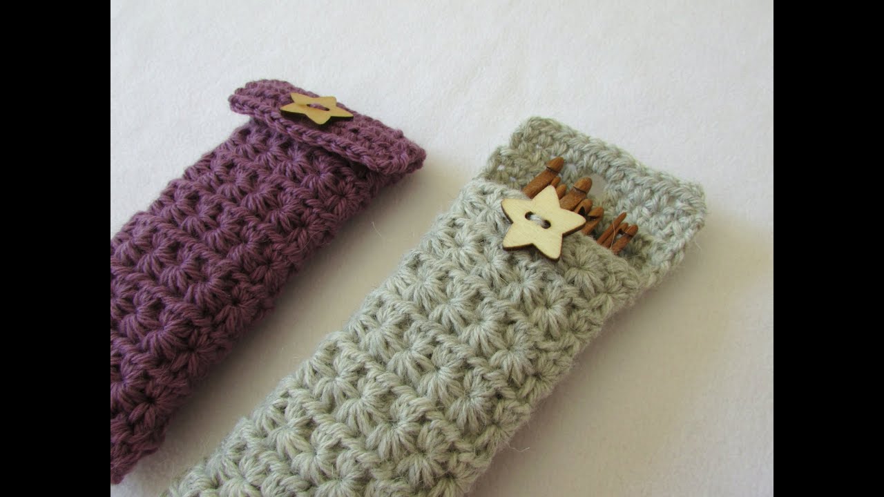 How to crochet a star stitch crochet hook case / holder
