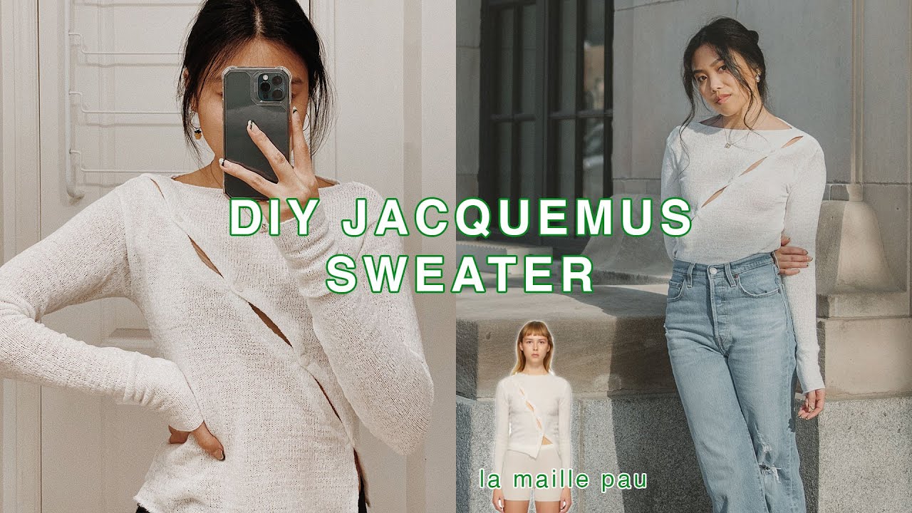 DIY Jacquemus Sweater - Recreating La Maille Pau sweater THRIFTFLIP | deconstrut