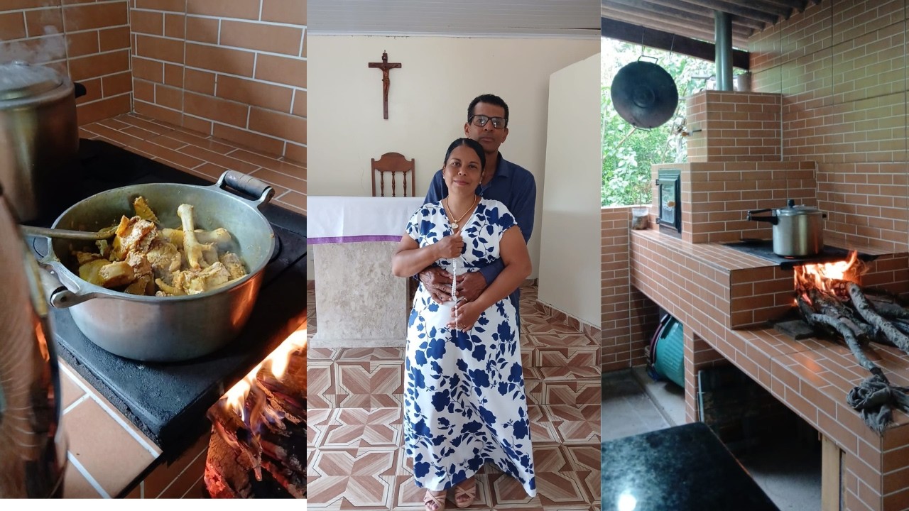 Novidades no sítio - teve até casamento/ fazendo frango caipira no fogão de lenha