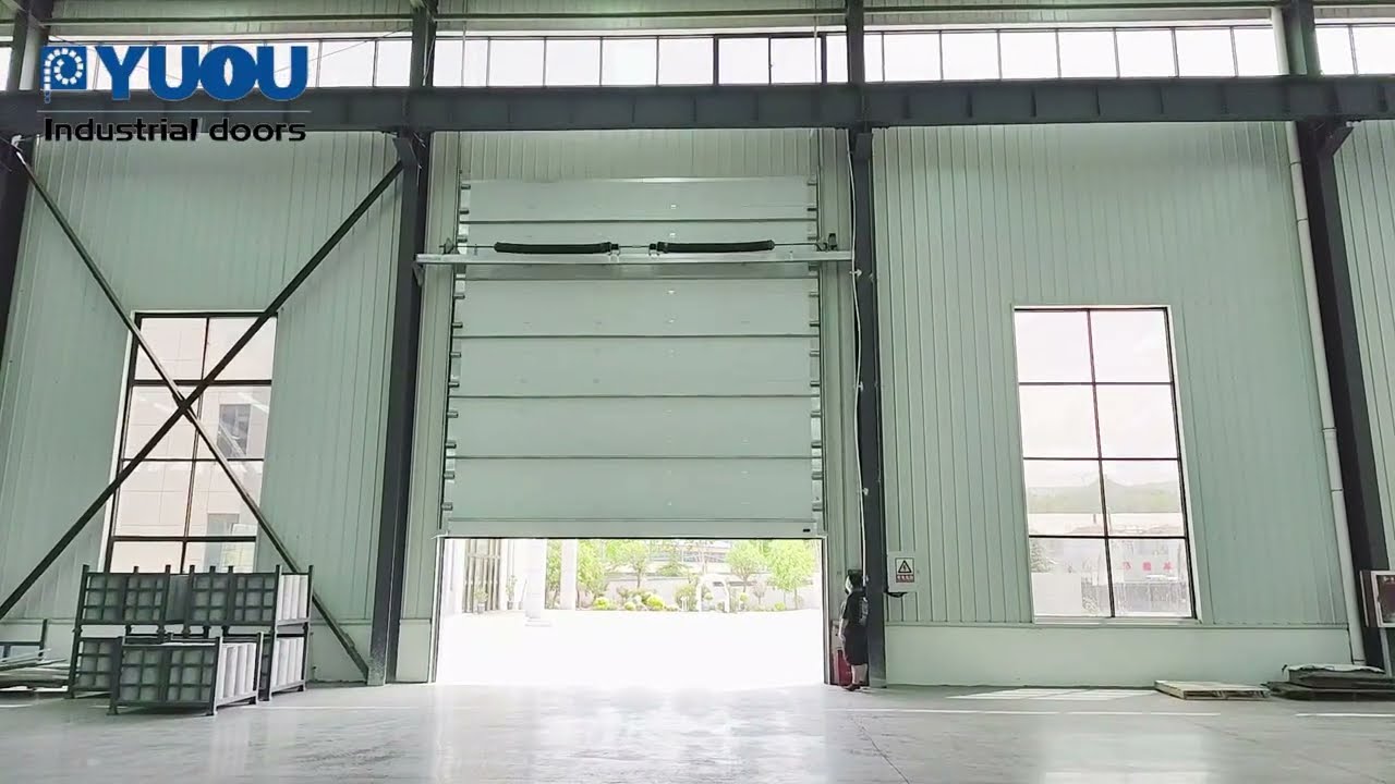 Industrial Sectional Door with Back Ribs for Wind-Resistant | YUOUDOORS