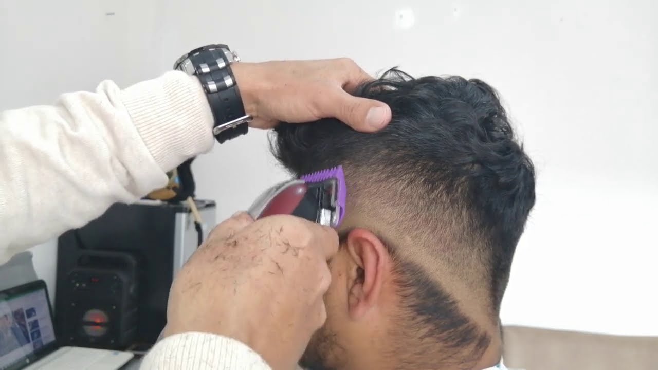 Paso a paso para principiantes degradando en V corte de barberia gutibarber89