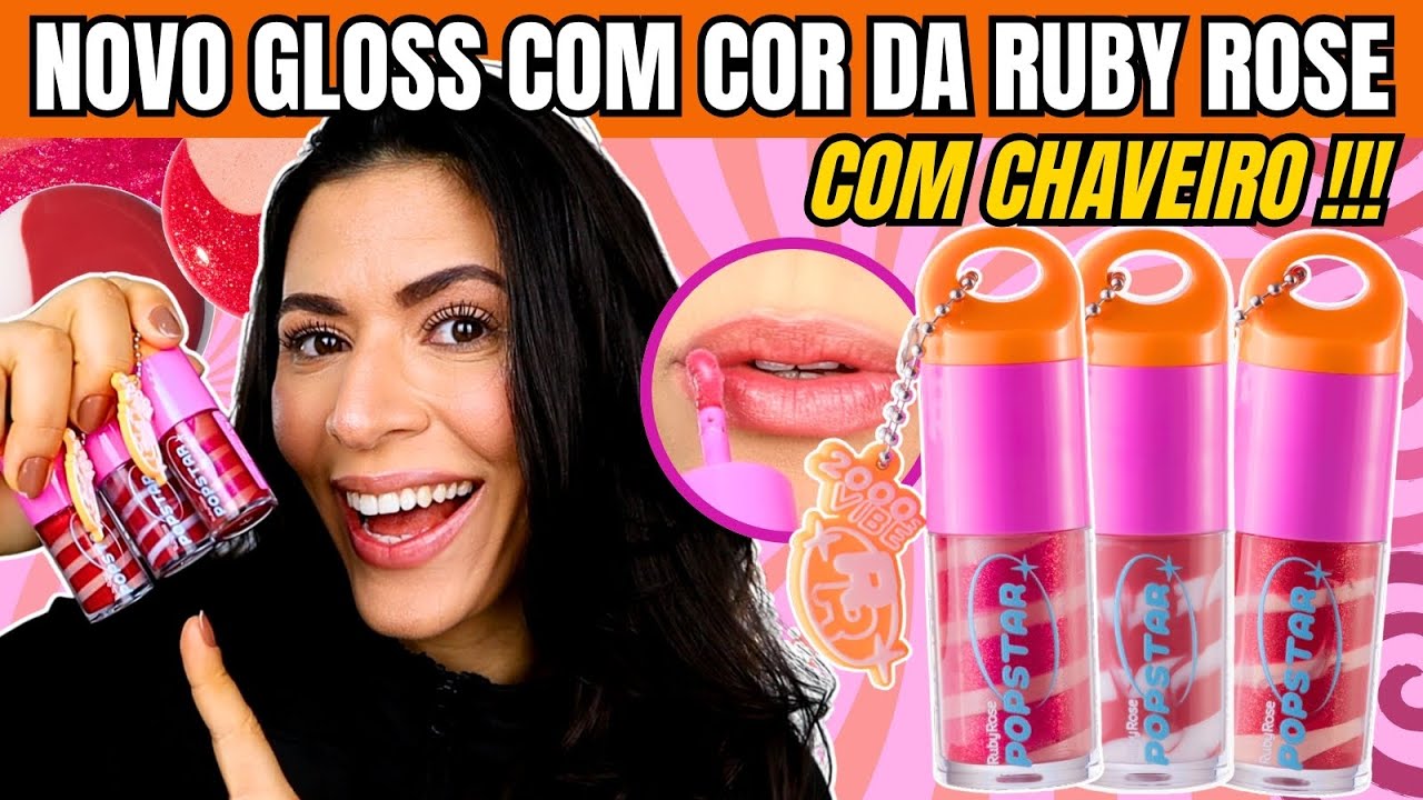 Testando Lip Gloss com Chaveiro PARTY ME Ruby Rose POPSTAR - O PRIMEIRO EM ESPIRAL