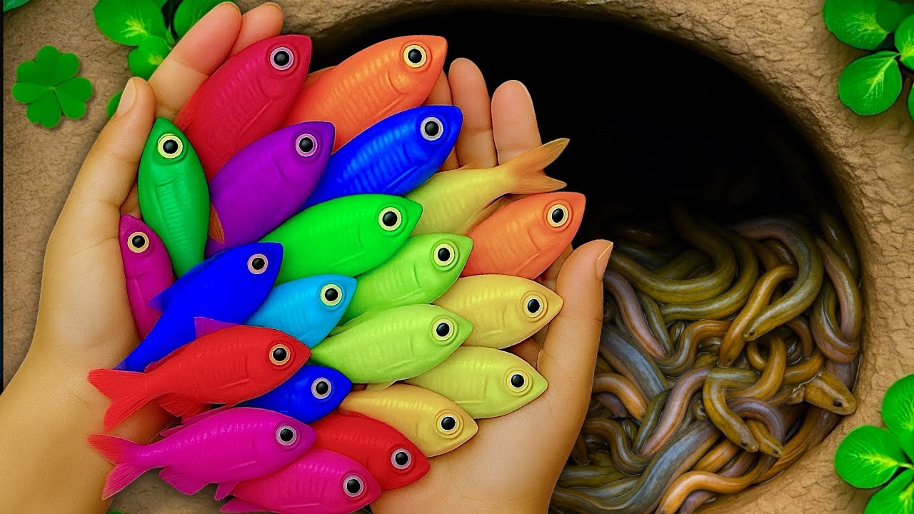Incredible Catch Beautiful Aquarium Fish In Giant Colorful Eggs, Molly Guppies, Discus, Baby Turtle