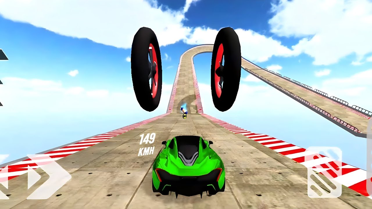 the impossible mega rams and very hard levels in mega ramp car stunt game 🫨