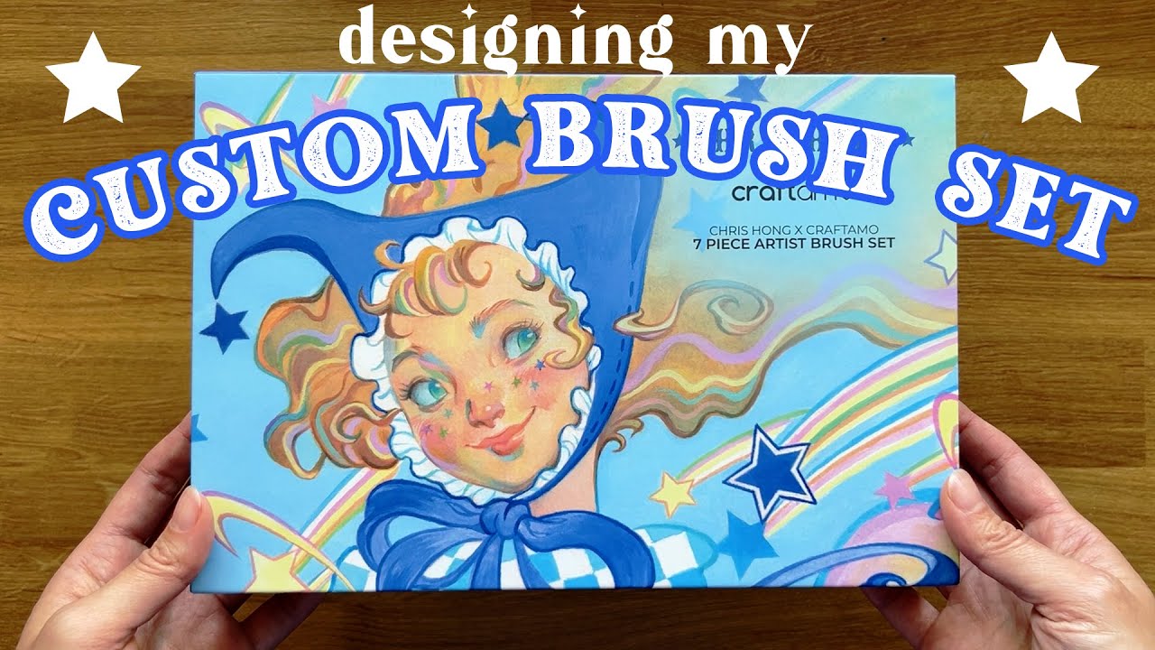 ★Designing the box art for my custom brush set! 👀 Acrylic illustration process!★