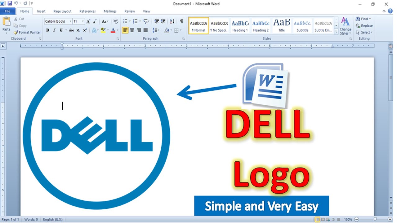 How to Draw a dell Logo | How to Draw dell logo in MS ms word | Word tutorial | Draw dell logo