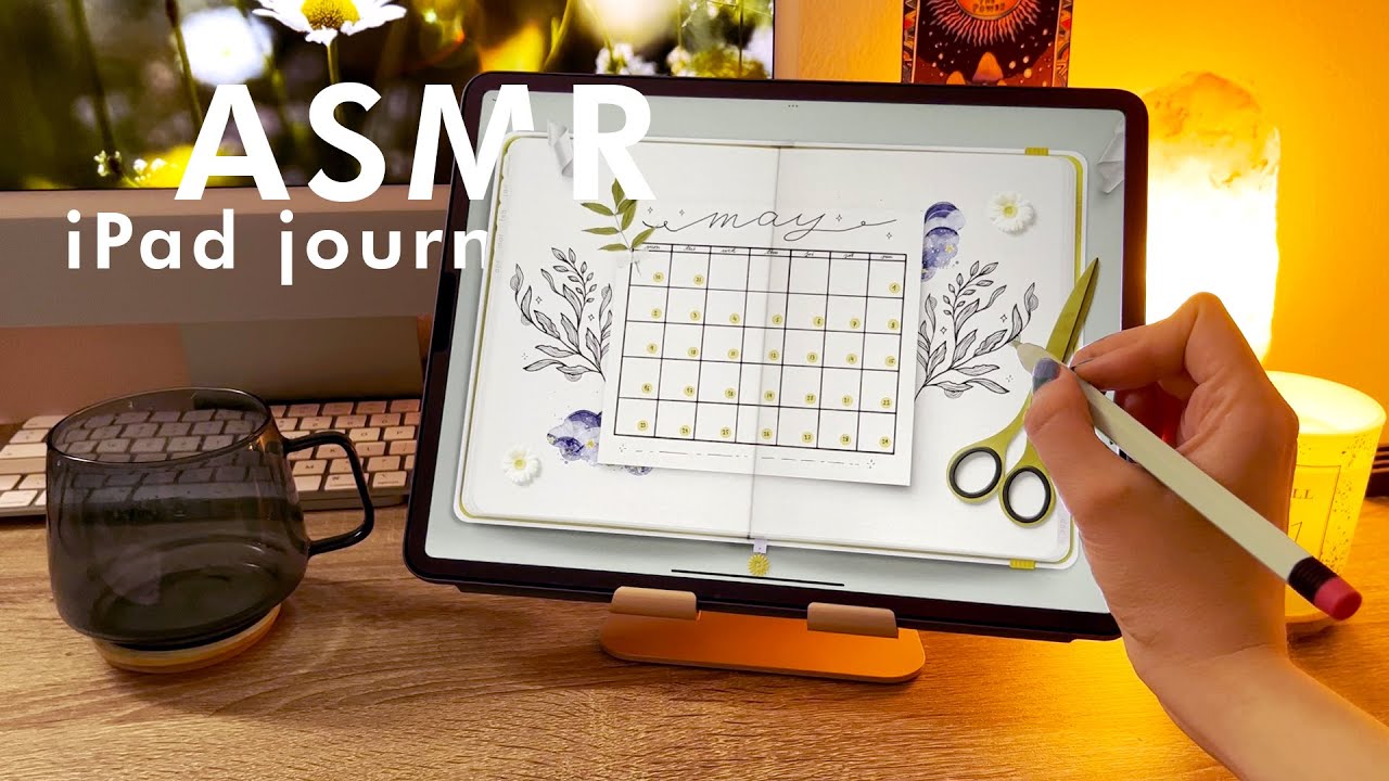 iPad Journal with me | ASMR | Digital Bullet Journal Setup in GoodNotes 🌙🌿