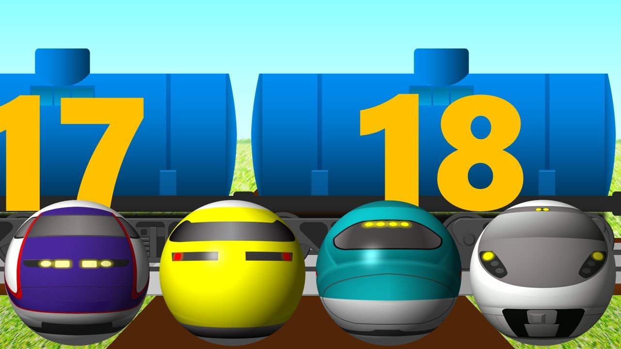 1から20まで英語で数える踏切貨物列車こどもアニメ
