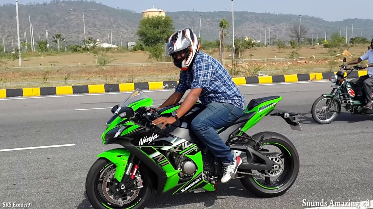 Kawasaki Ninja ZX10R FIRST RIDE - Loud FlyBys - INDIA/BikersIN