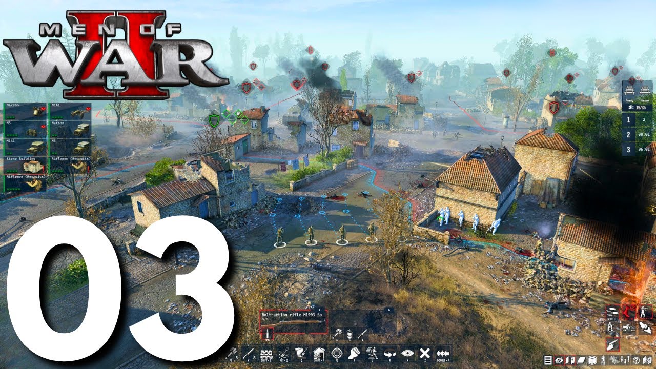 Men of War 2 Gameplay - Operation Overlord Part 3 - Capital of Ruins Mission (No Commentary)
