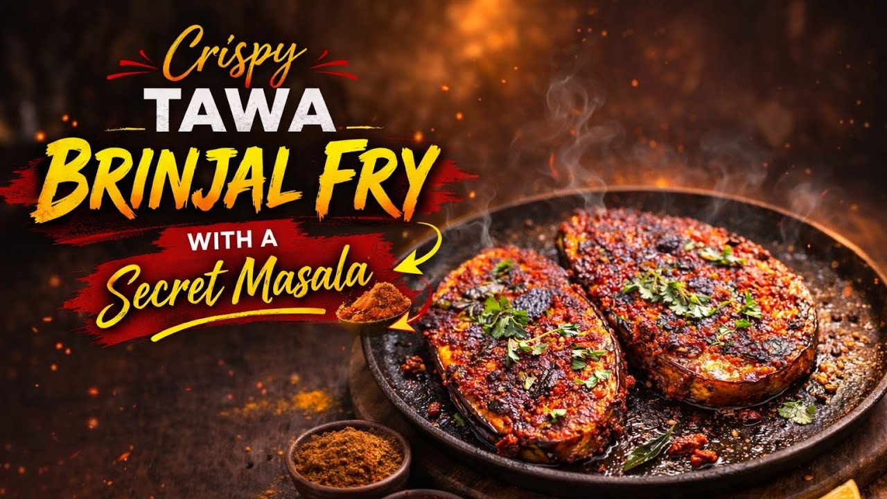 Crispy Tawa Brinjal Fry || Easy South Indian Kathirikai Fry Recipe with a Secret Masala #Gowri360