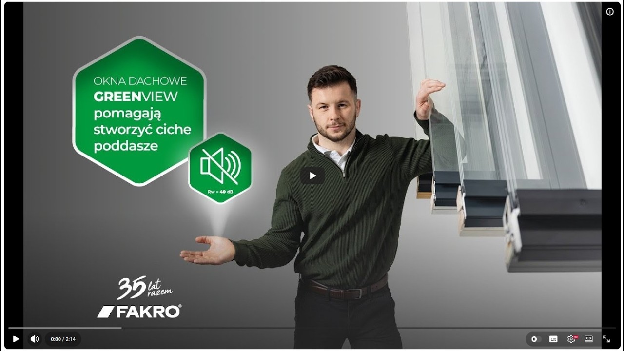 Okna dachowe FAKRO GREENVIEW Cisza - kt&oacute;ra pomaga stworzyć spokojne poddasze