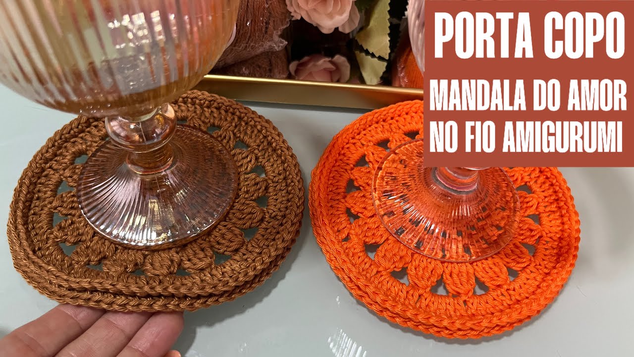 Porta Copo Mandala do Amor por @luziafigueiredo_croche ​