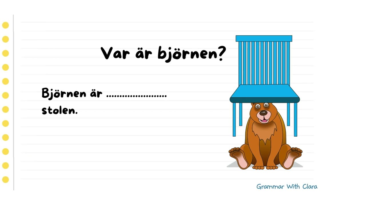 Prepositions of place in Swedish - Platsprepositioner på svenska