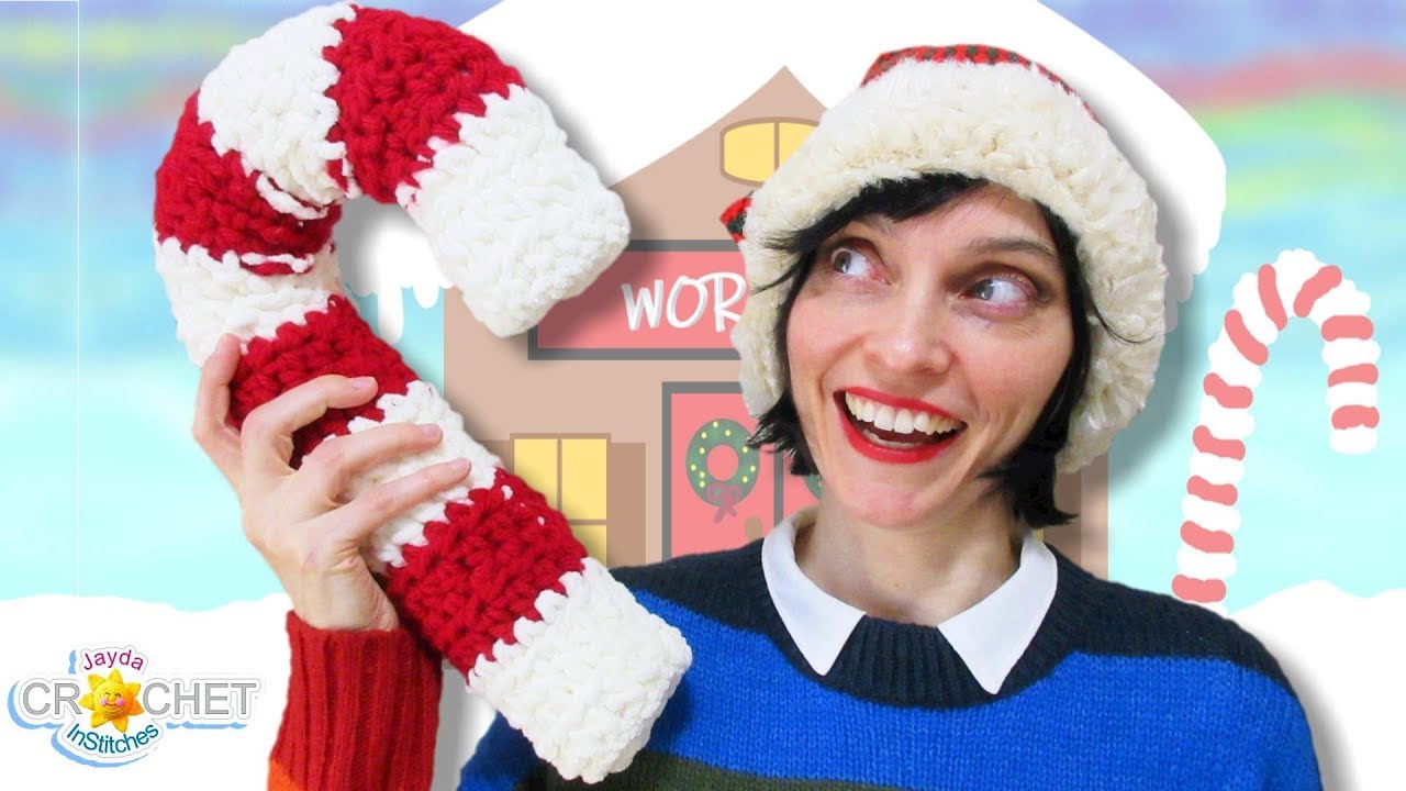 Giant Candy Cane Crochet Pattern & Tutorial
