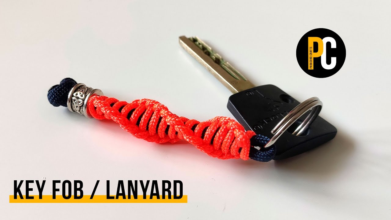 How to make Half Square Knot Spiral | Paracord key fob (lanyard) tutorial