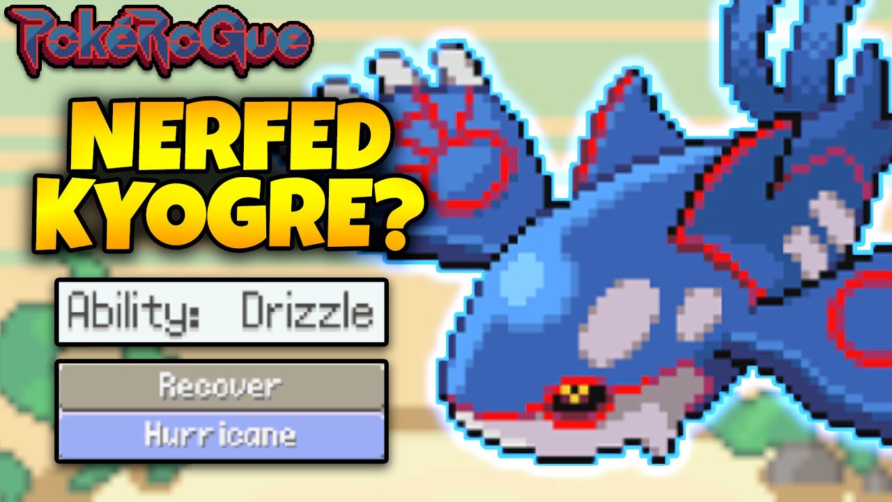 Can Nerfed Kyogre Still Beat PokéRogue? [Drizzle + Hurricane]