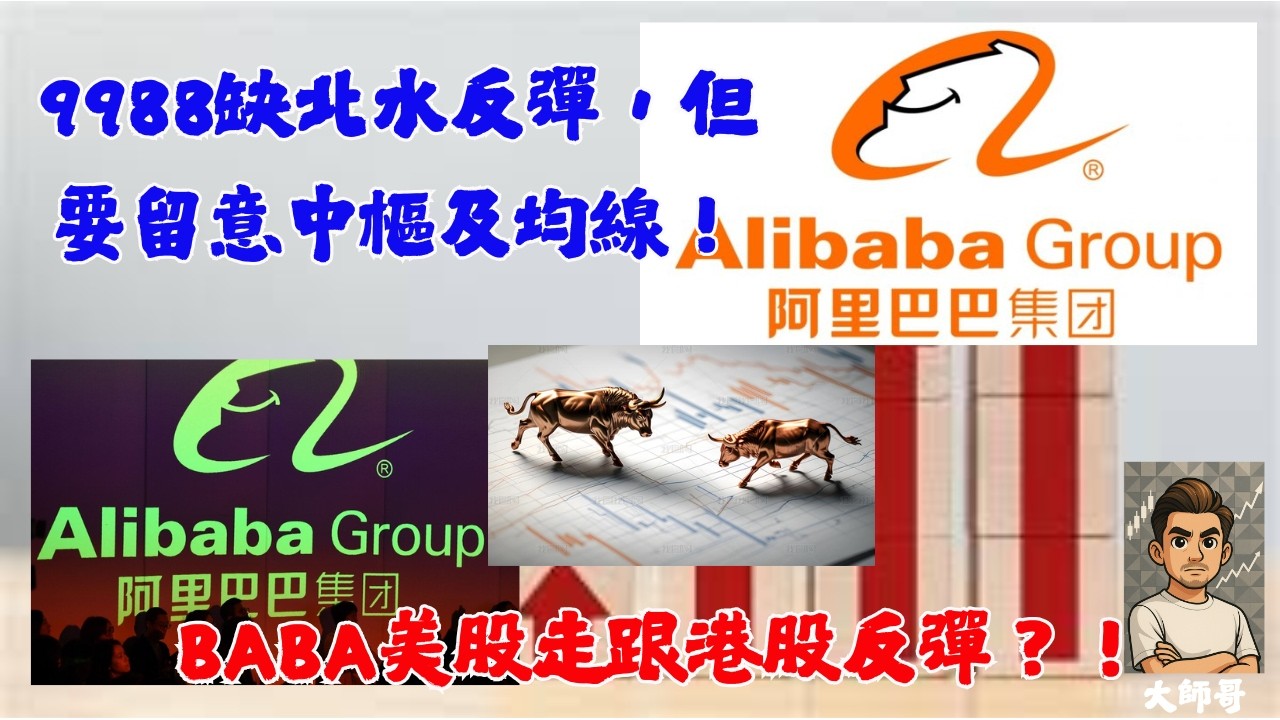 9988.hk + BABA.US - 缺量行情中的「纏論戰術」：不是追高，不是抄底，是&mdash;&mdash;等待均線粘合後的突破確認 🛡️😶💨