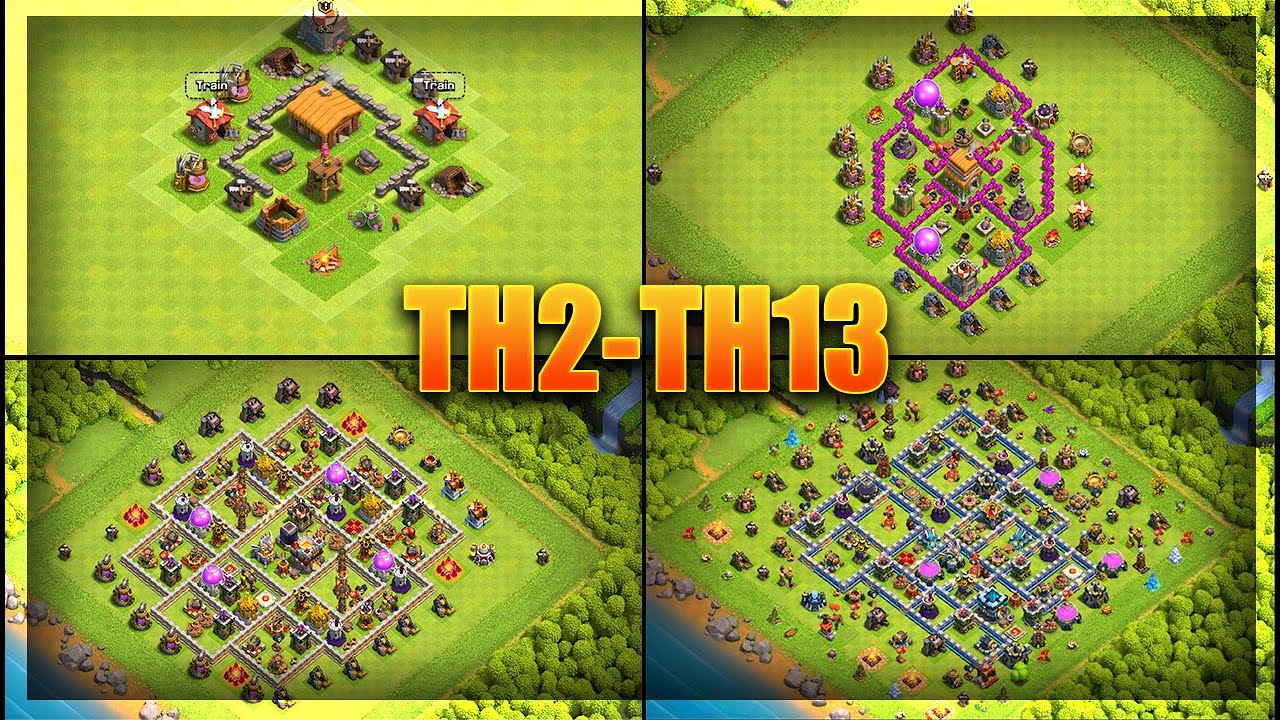 EVERY Town Hall BASE DESIGN!! BEST Bases For TH2-TH13 - Clash Of Clans