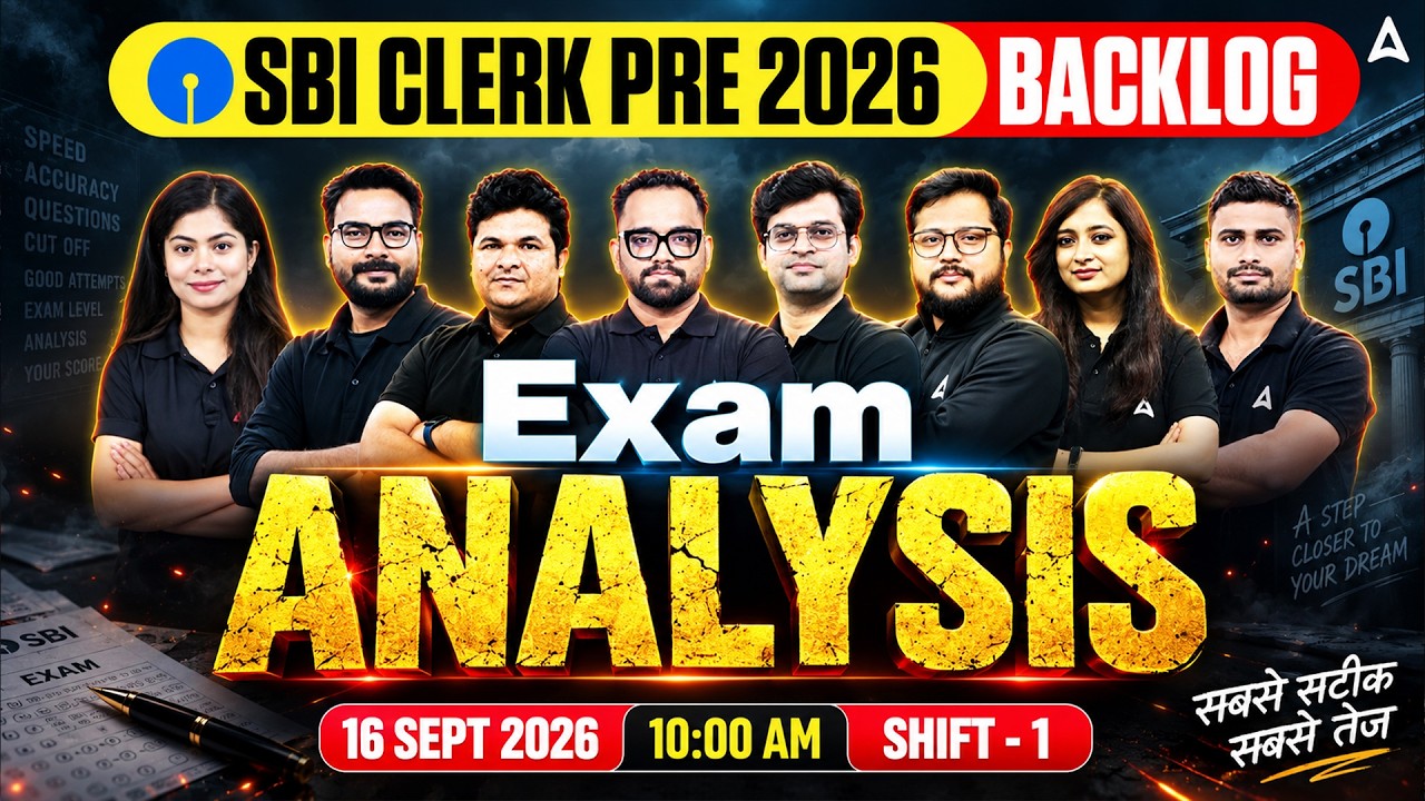 SBI Clerk Pre 2026 Backlog Exam Analysis | Shift 1 | Good Attempts, Difficulty Level & Cut Off