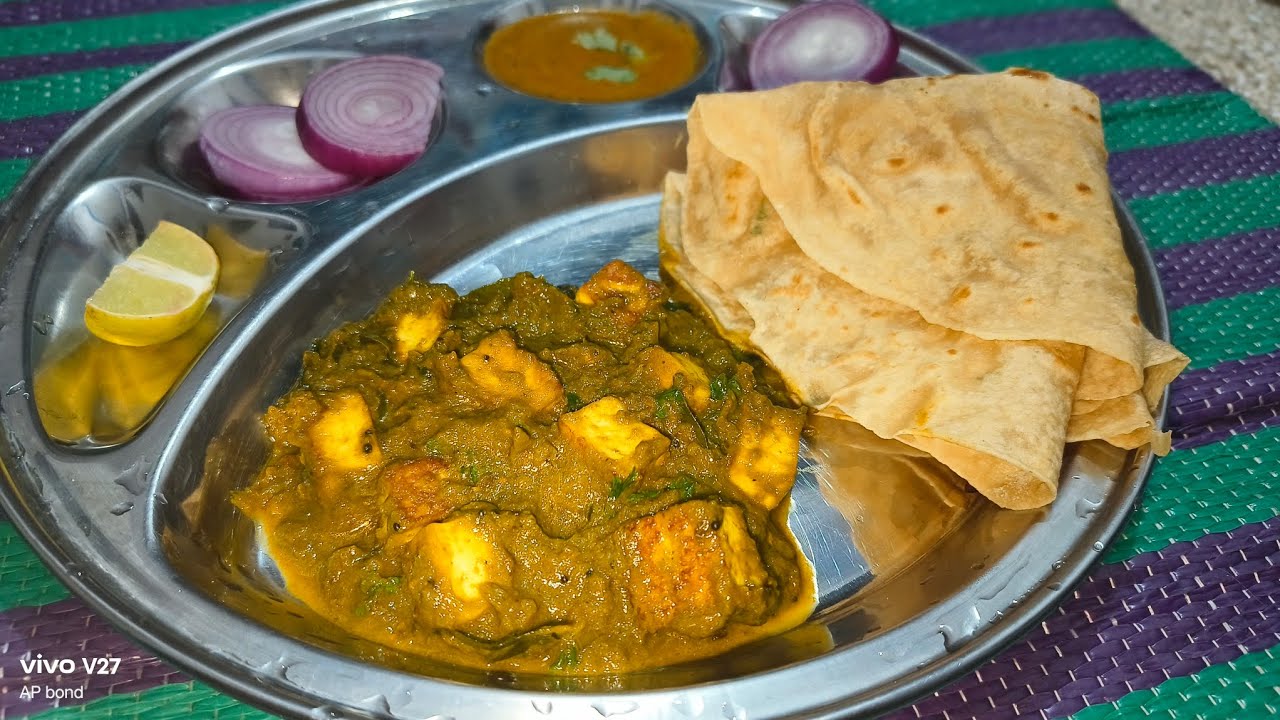 ಸಿಂಪಲ್ ಪಾಲಕ್ ಪನೀರ್ ರೆಸಿಪಿ/ರೋಸ್ಟೆಡ್ ಪನ್ನೀರ್/Palak Paneer Recipe