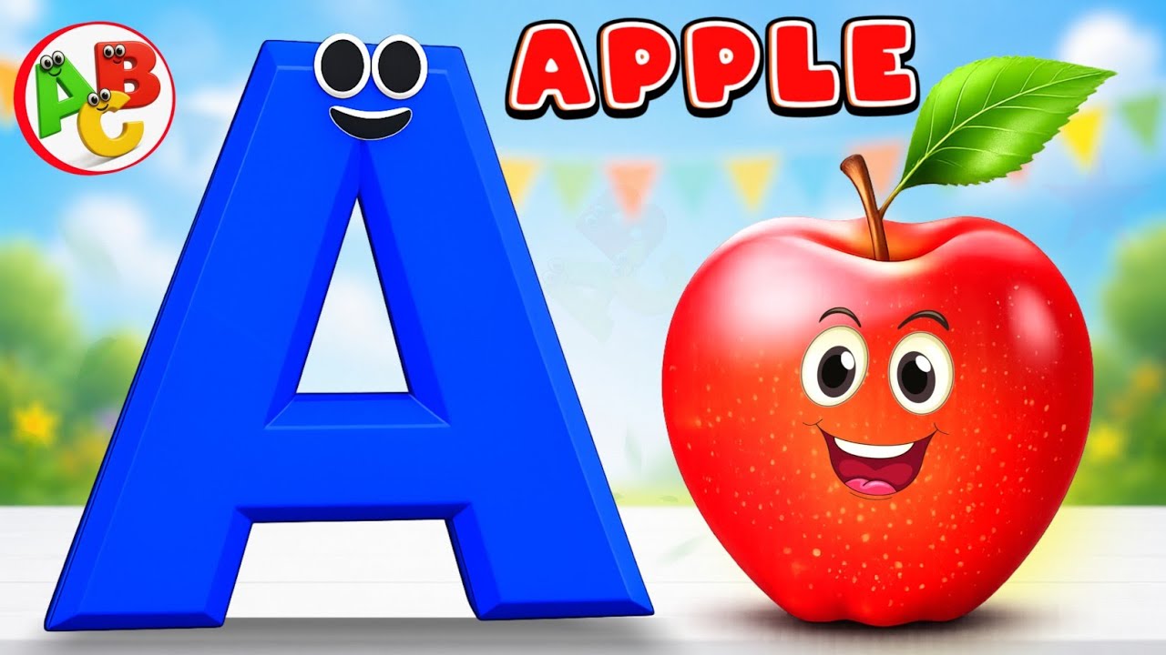 A is For Apple🍎 | ABC Phonics for Kids | ABC Nursery Rhymes Video 