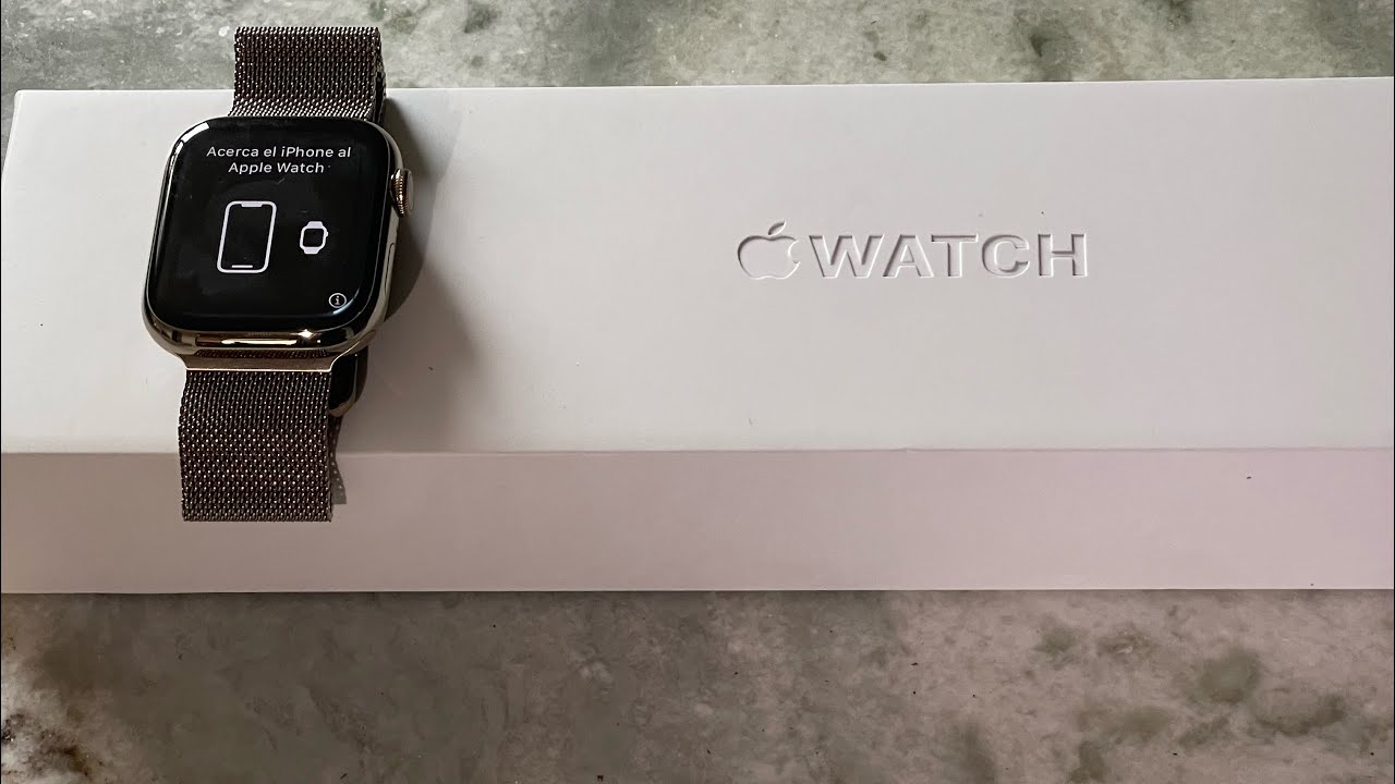 Unboxing Apple Watch 7 gold stainless steel  Milanese loop